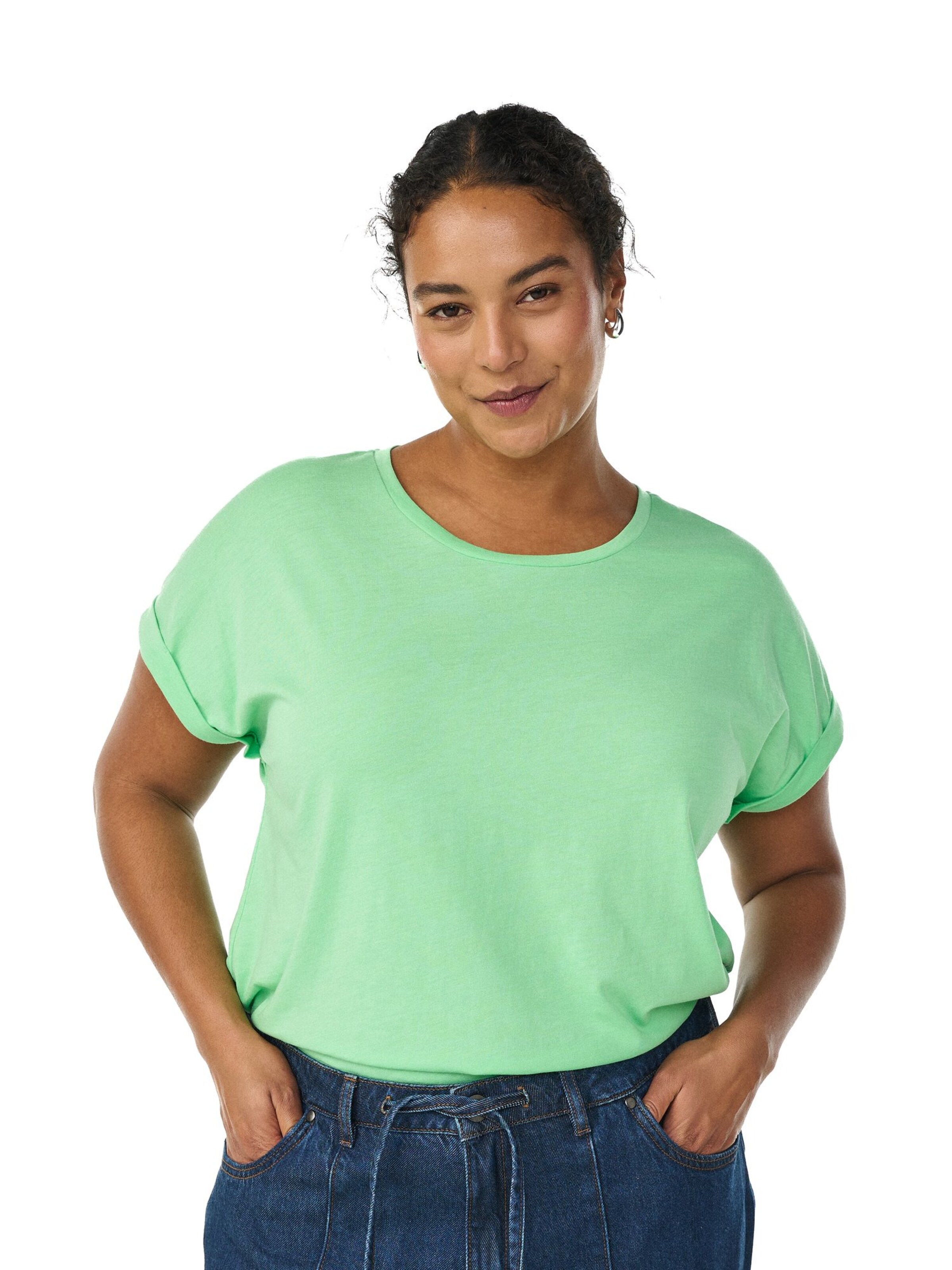 Zizzi Tričko 'Mkatja' – zelená: přední strana