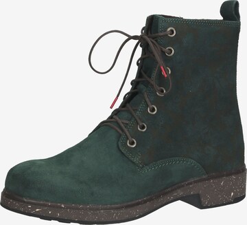 THINK! Lace-Up Ankle Boots in Green: front