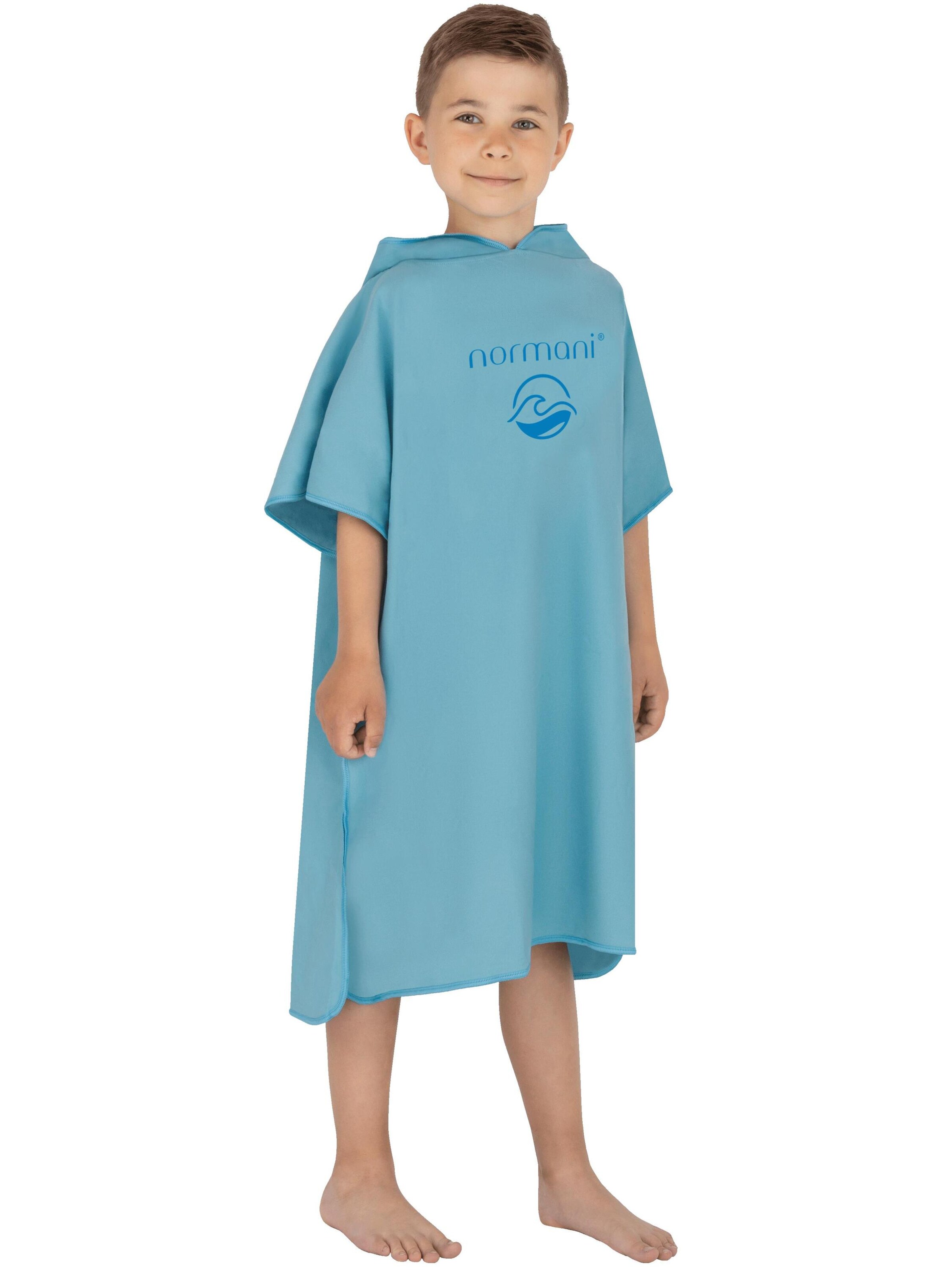 normani Bathrobe ' Manati ' in Blue: front