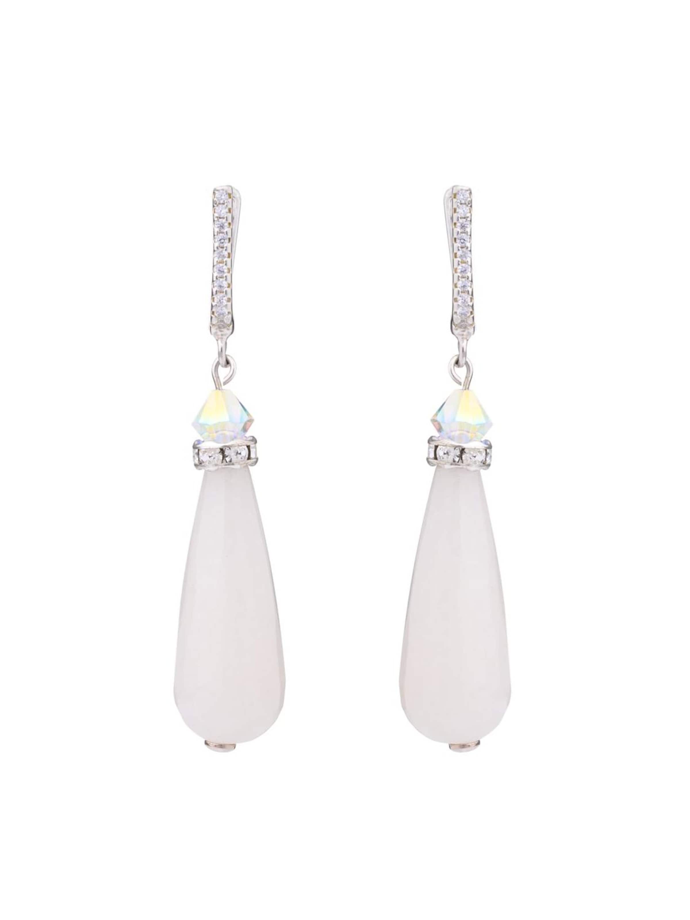 THE GEM STORIES JEWELRY Oorbellen 'Ivory Mist Earrings' in 2,5x4,5 cm in de kleur Wit, Productweergave