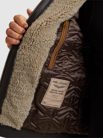 PME Legend Övergångsjacka 'Auckland Fur leather jacket' i brun: framsida
