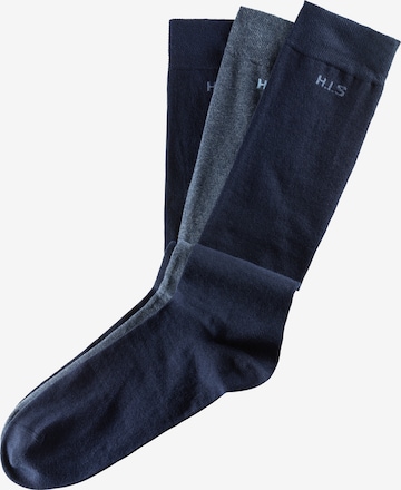 H.I.S Knee High Socks in Blue: front