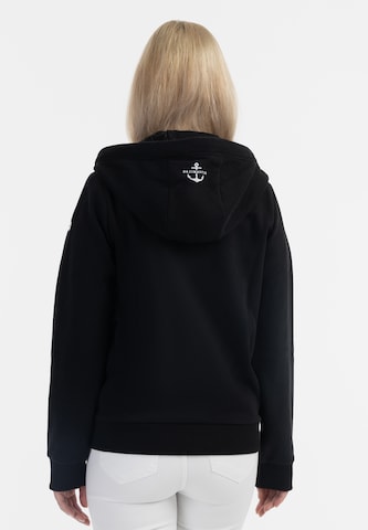 DreiMaster Maritim Zip-Up Hoodie 'Kilata' in Black