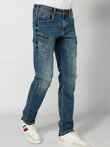 KOROSHI Regular Cargo jeans in Blue: front