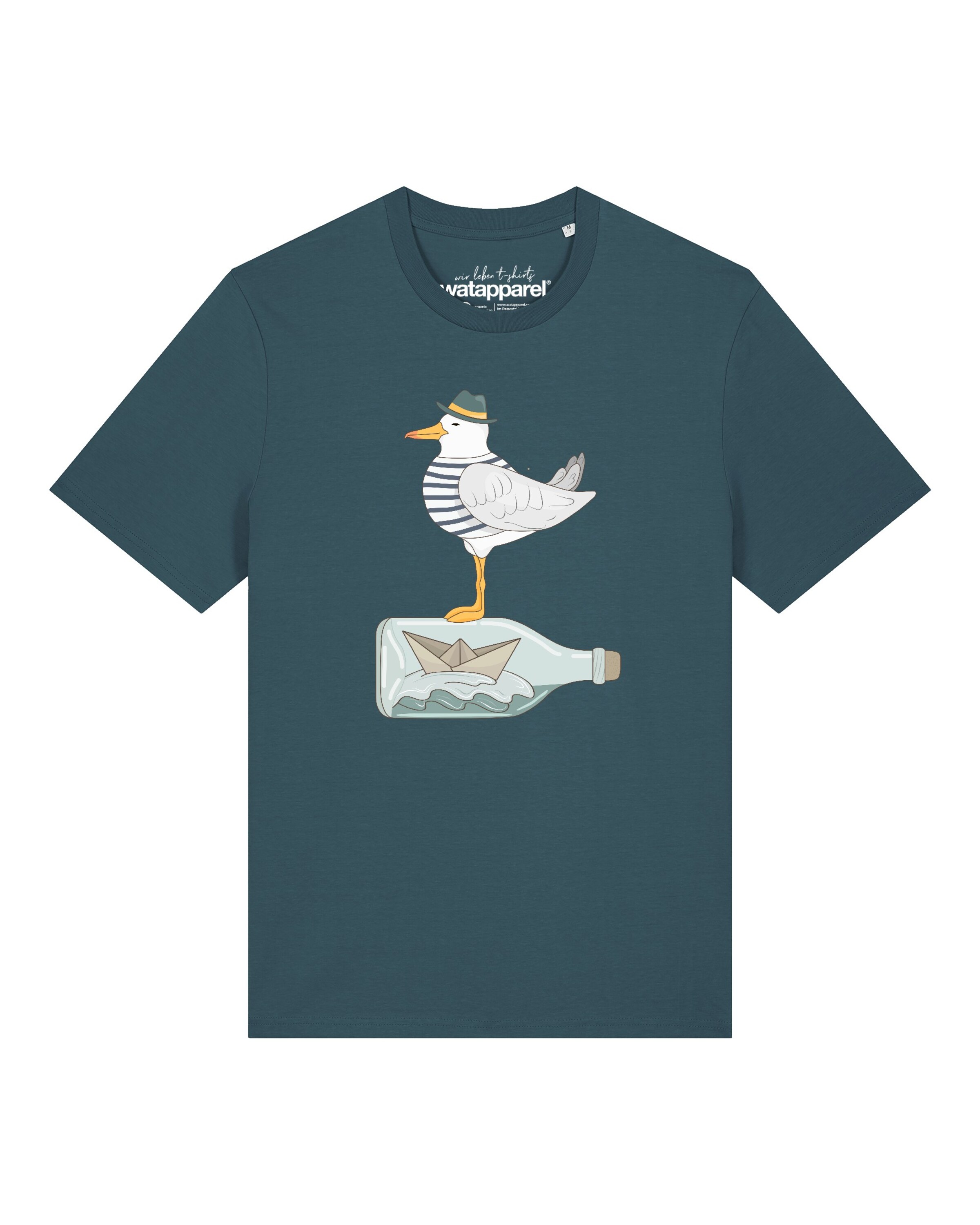 T-Shirt 'Möwe Mit Hut' Watapparel en vert : devant