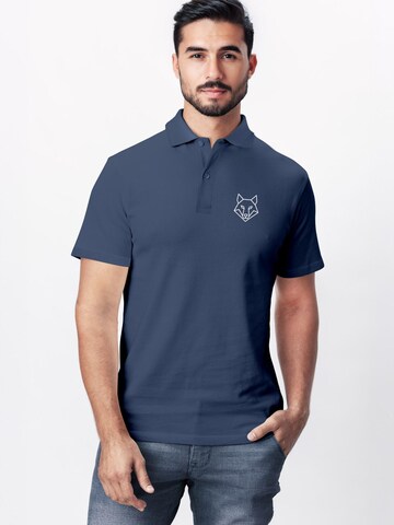 Neverless Shirt 'Polygon Wolf' in Blue