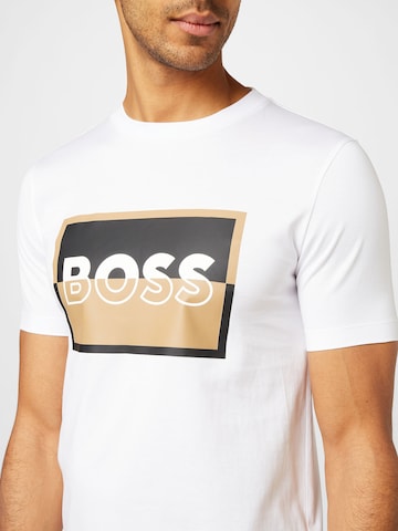 T-Shirt 'Tessler' BOSS Black en blanc
