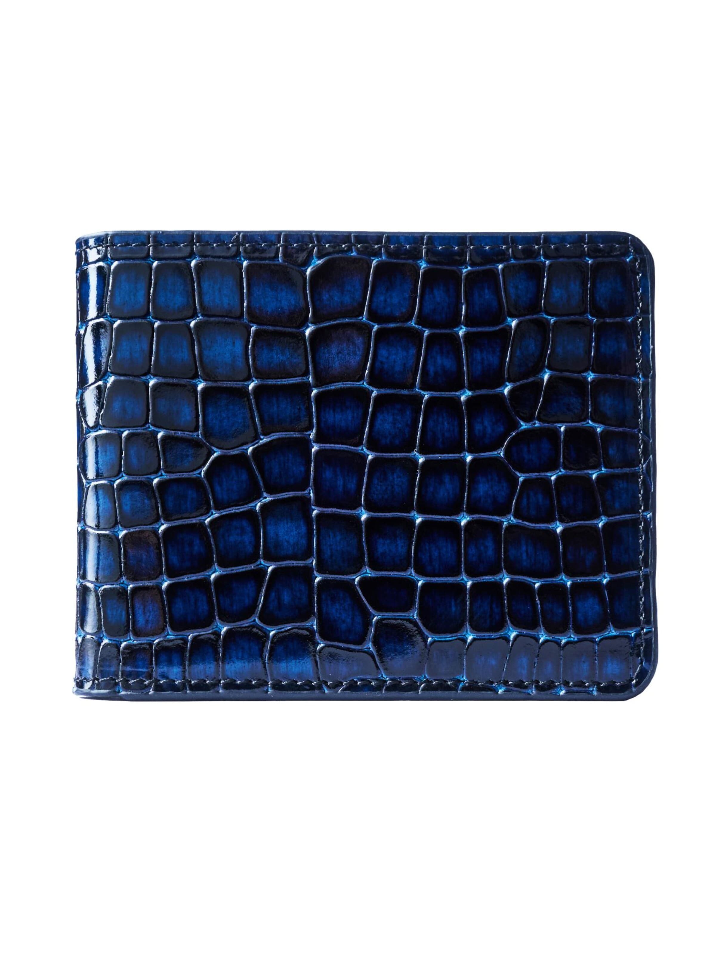 GT Collection Portemonnee 'Croc Prestige' in Blauw: voorkant