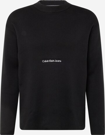 Pull-over Calvin Klein Jeans en noir : devant