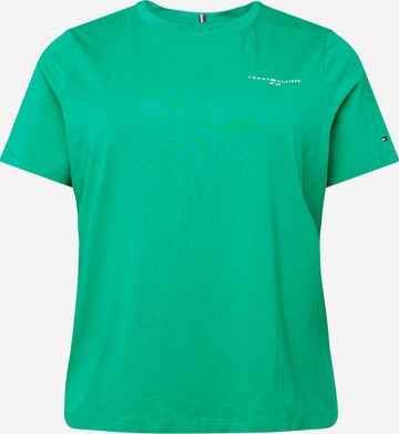 T-shirt Tommy Hilfiger Curve en vert : devant