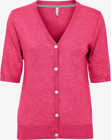 PULZ Jeans Knit Cardigan 'Pzsara' in Pink: front