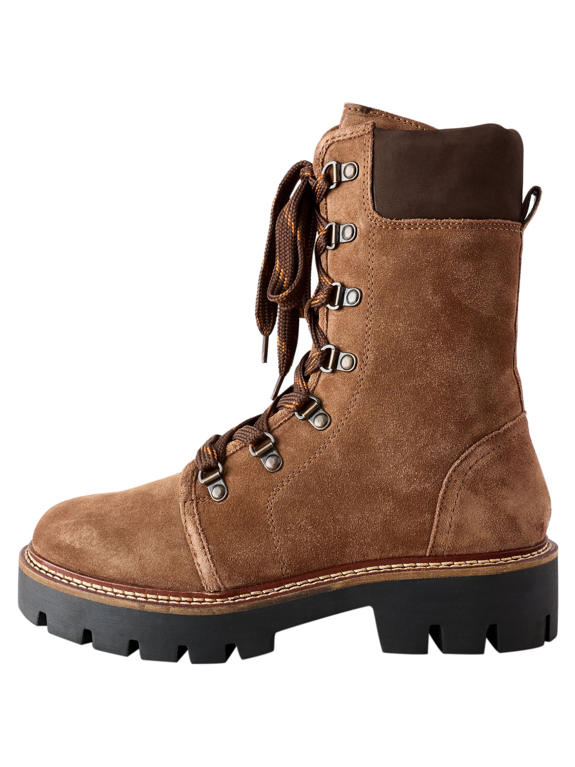 Next Fűzős rövid szárú csizmák - barna: elől