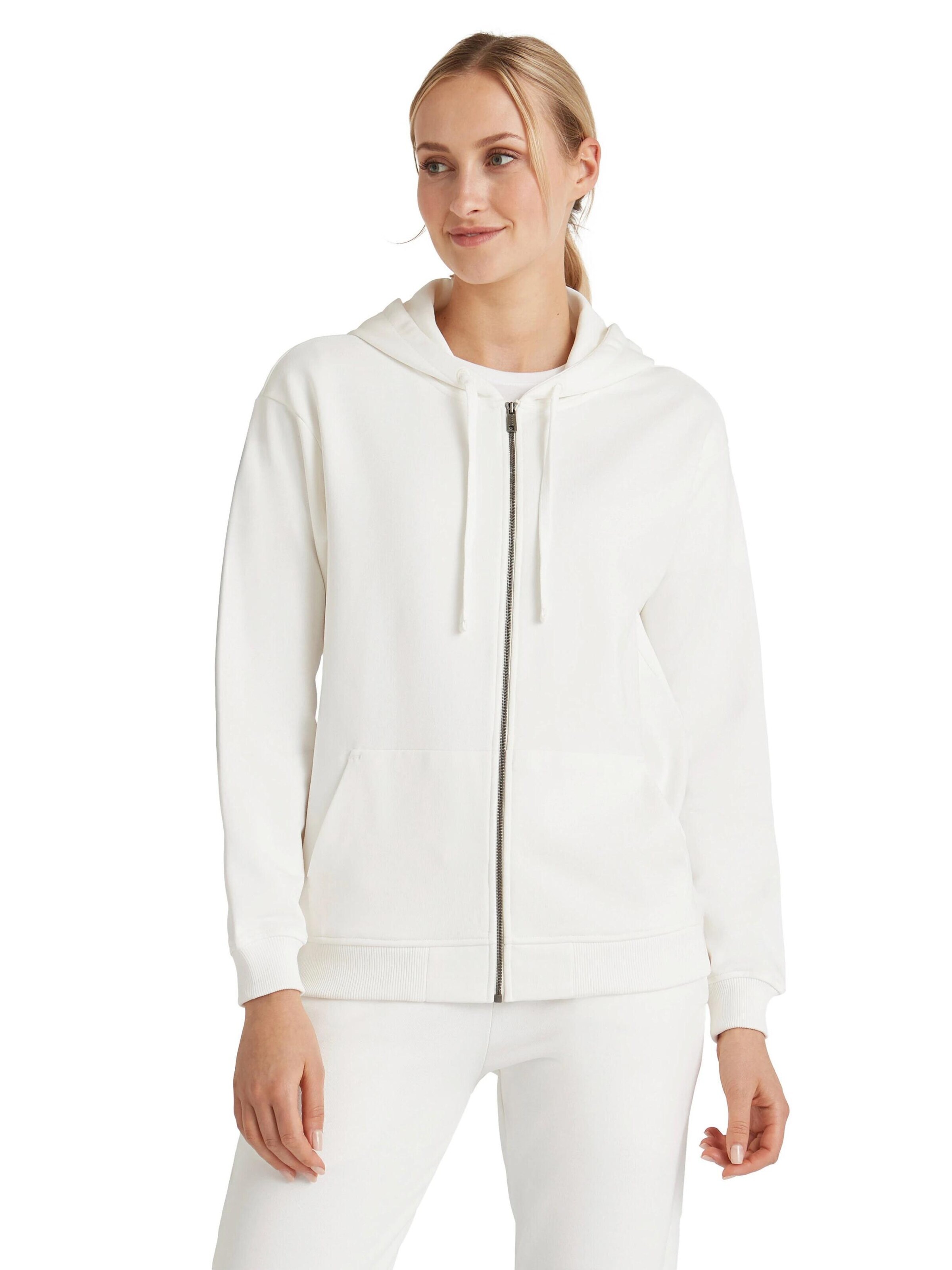 FALKE Sweatjacke 'Sweat'‌‌‌‌‌‌‌ in Weiß: Vorderseite