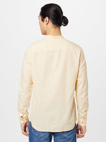 JACK & JONES Slim fit Button Up Shirt 'Summer' in Yellow