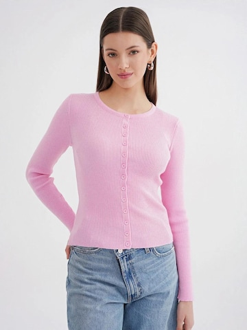 MixRay Knit Cardigan in Pink