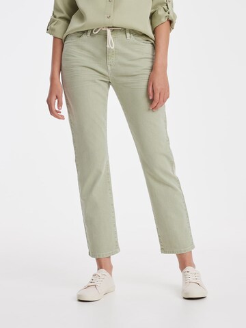 OPUS Slimfit Jeans 'Louis' in Groen: voorkant