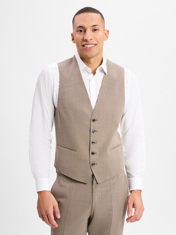 BOSS Regular Baukasten-Weste ' Jasper ' in Beige: Vorderseite