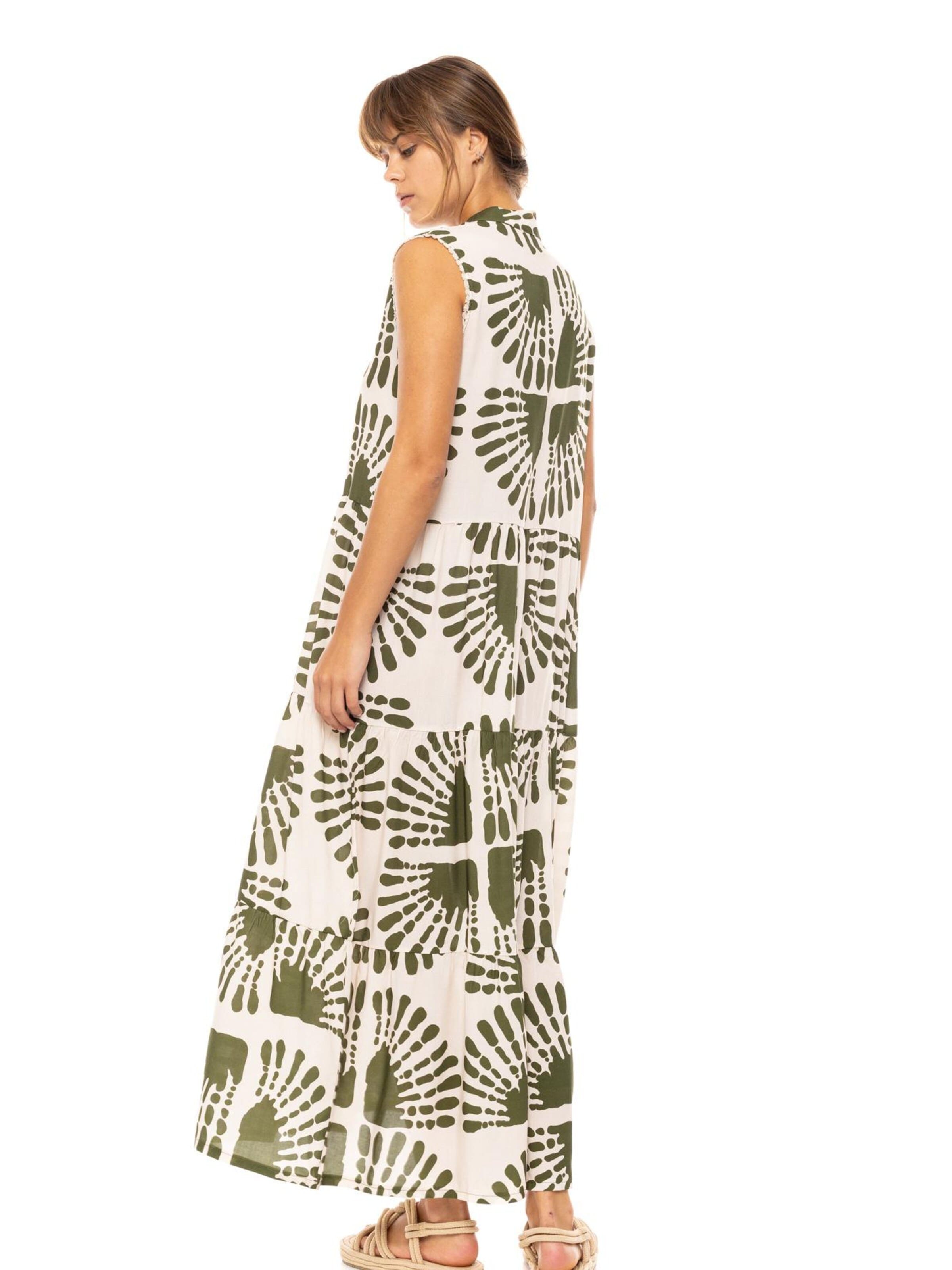 Pink Label Zomerjurk 'Jade Safari' in Groen