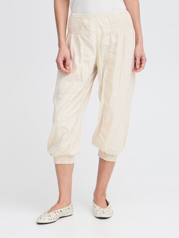 PULZ Jeans Tapered Trousers 'PZJill' in Beige: front