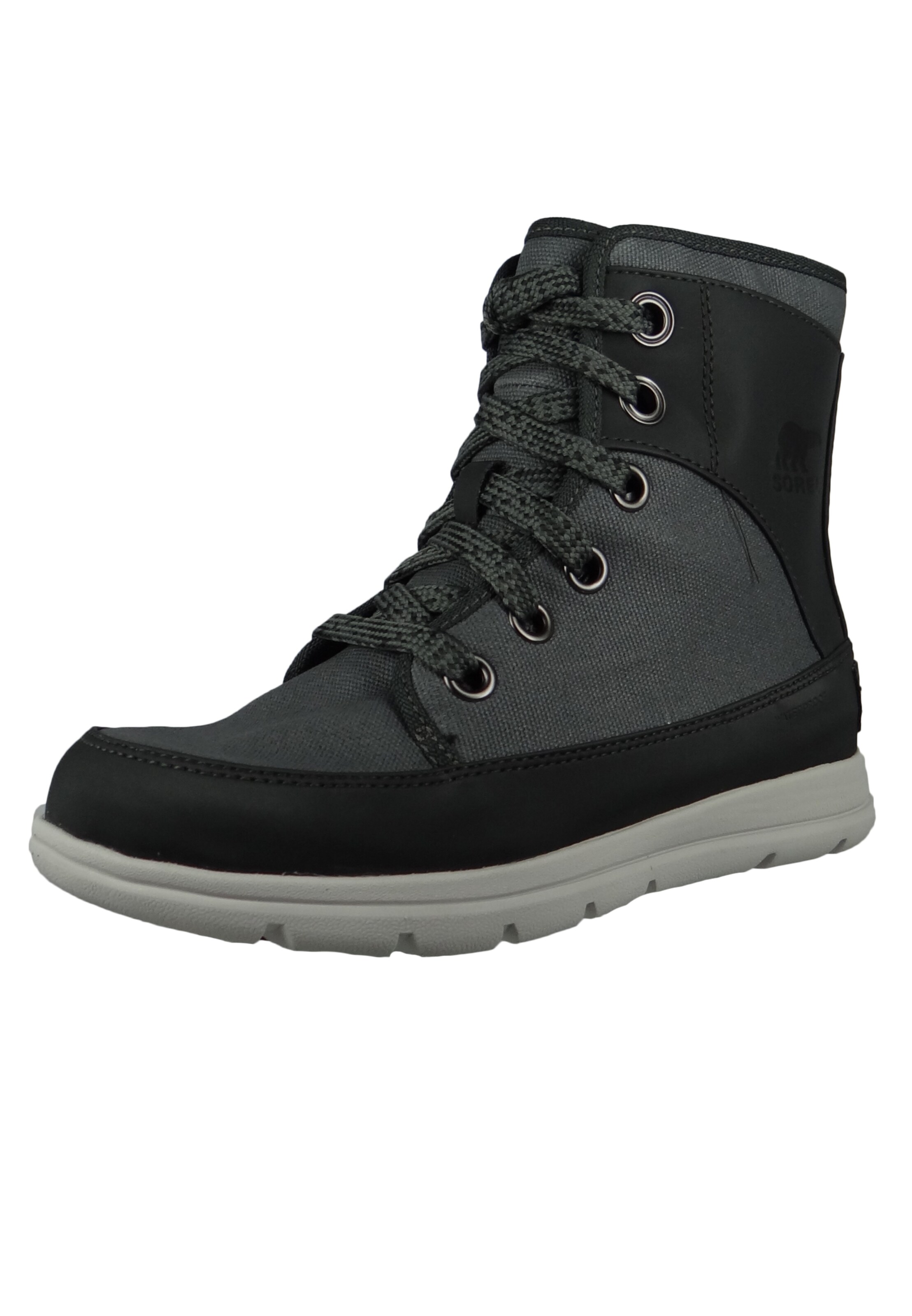 SOREL Bottines à lacets 'Explorer' en gris foncé / noir, Vue avec produit