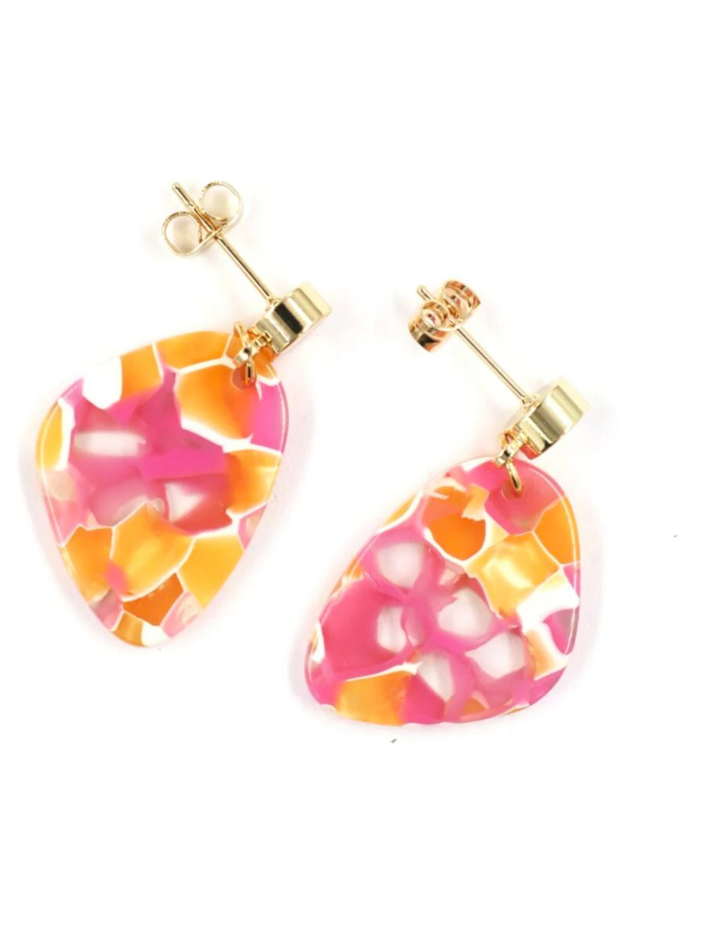 Fräulein Wunder Earrings 'Acetat Amy' in Pink