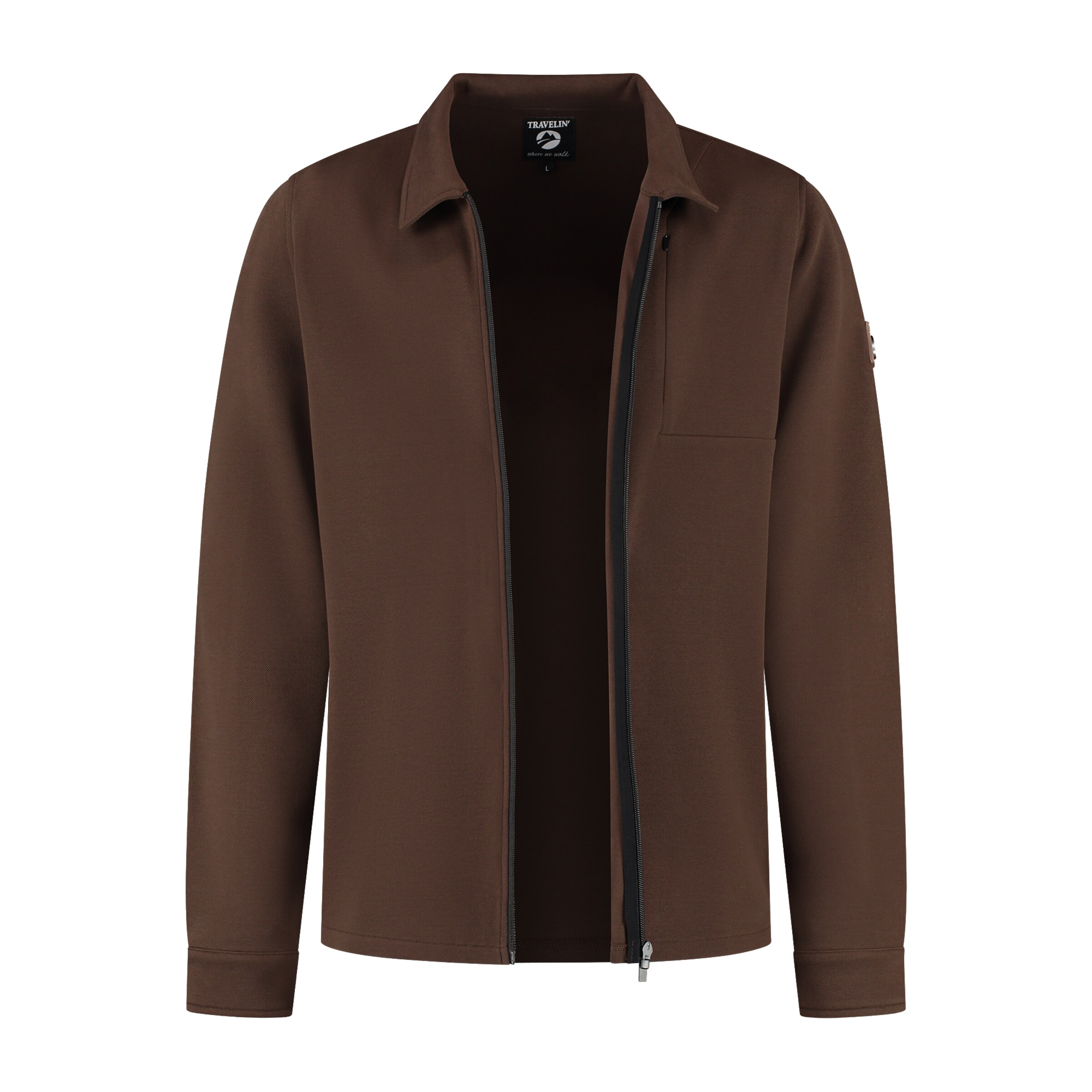 Travelin Gebreid vest 'Niko ' in Bruin