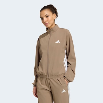 ADIDAS PERFORMANCE Training Jacket 'Essentials' in Beige: front