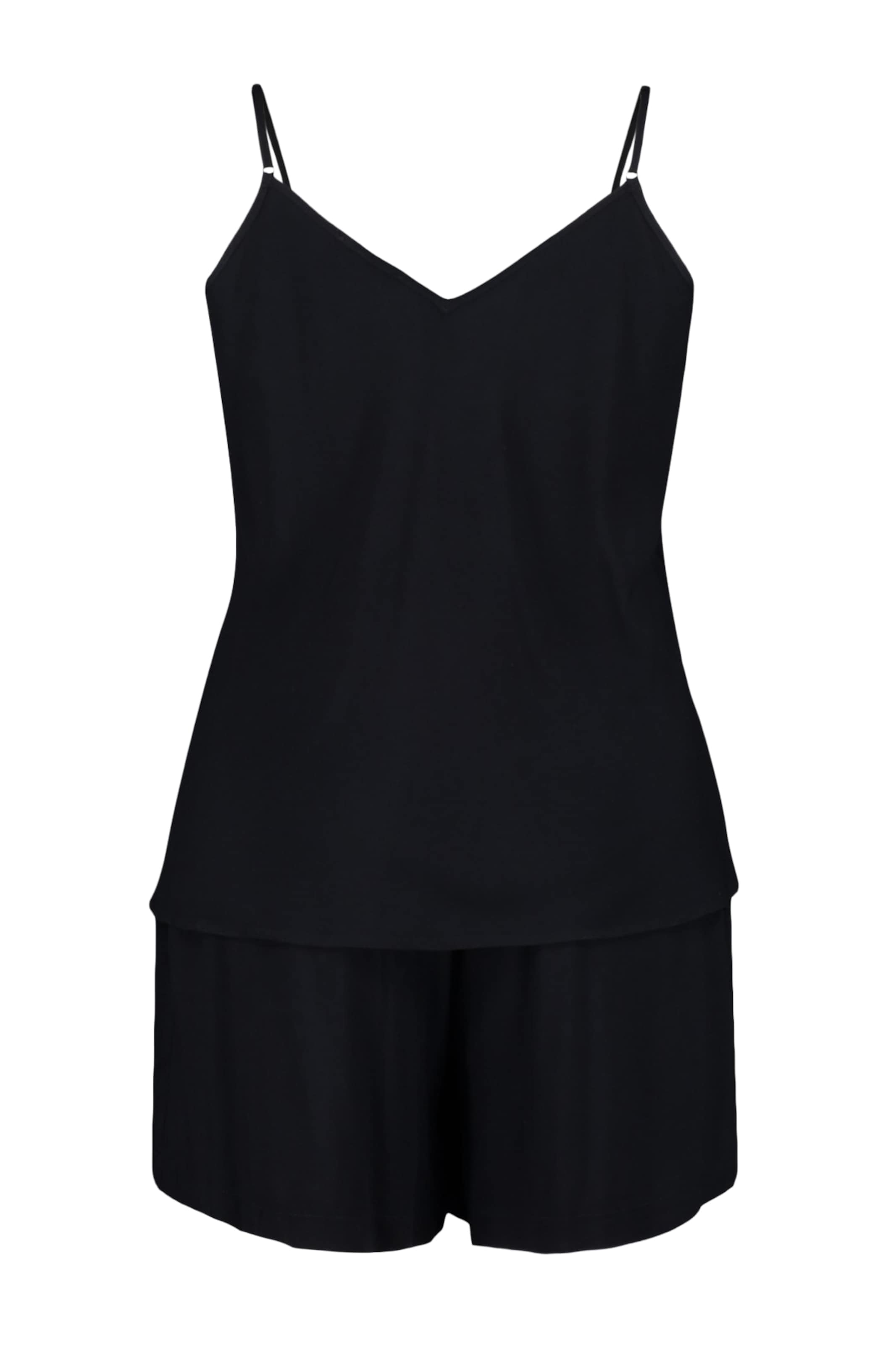Trendyol Curve - Pijama de pantalón corto en negro: frente