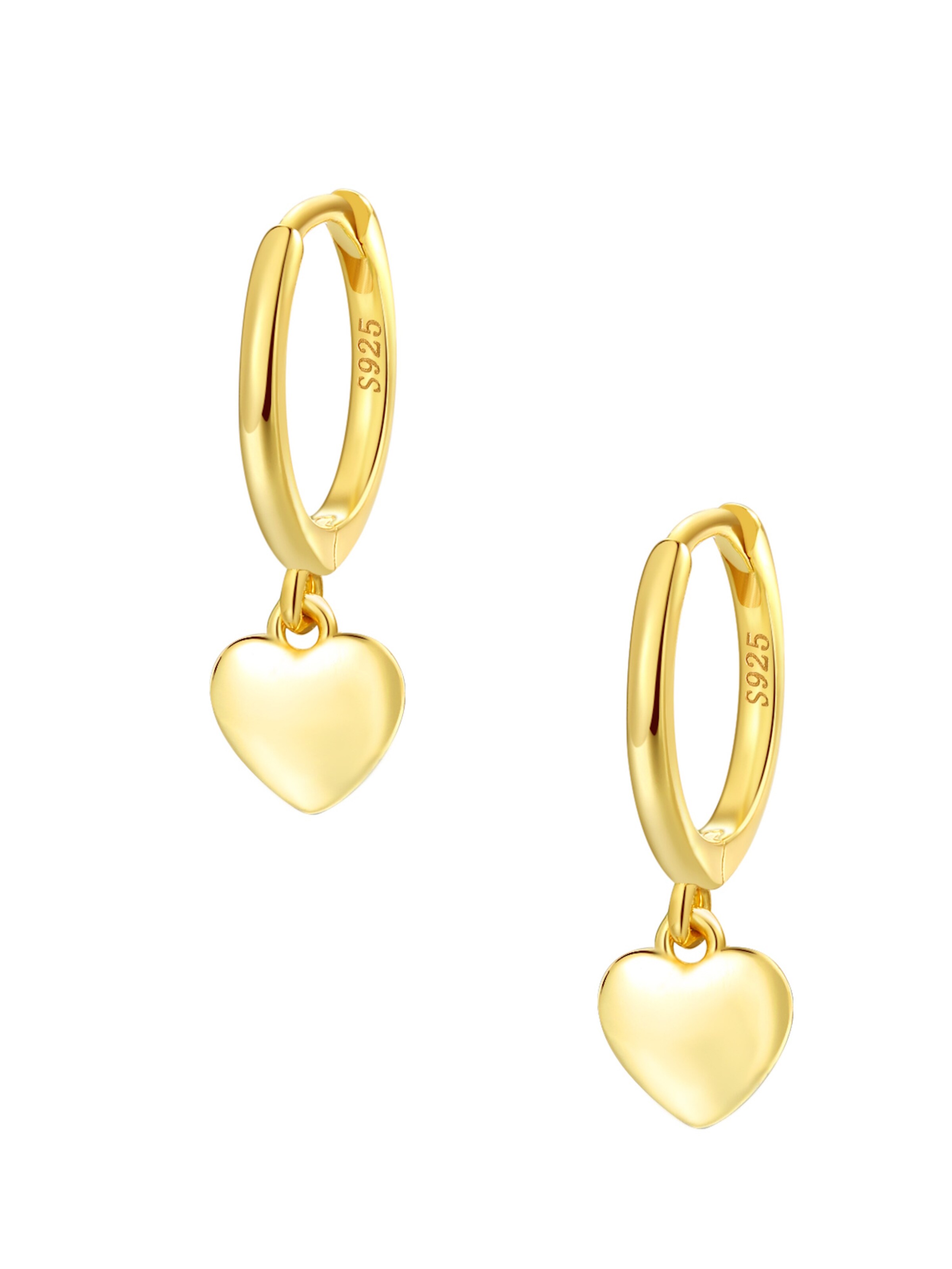 Hey Happiness Earrings 'Heart Huggie' in Gold
