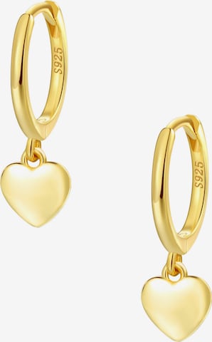 Hey Happiness - Pendientes 'Heart Huggie' en oro: frente