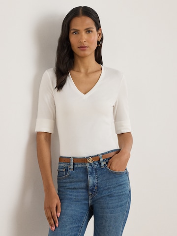T-shirt Lauren Ralph Lauren en blanc : devant