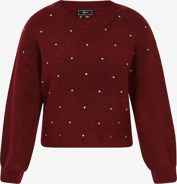 Pullover di faina in rosso: frontale