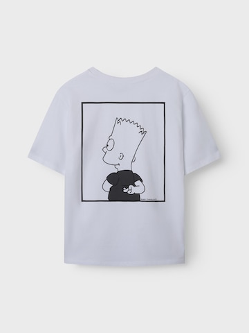 NAME IT Shirt 'NLNJager Simpsons' in Wit