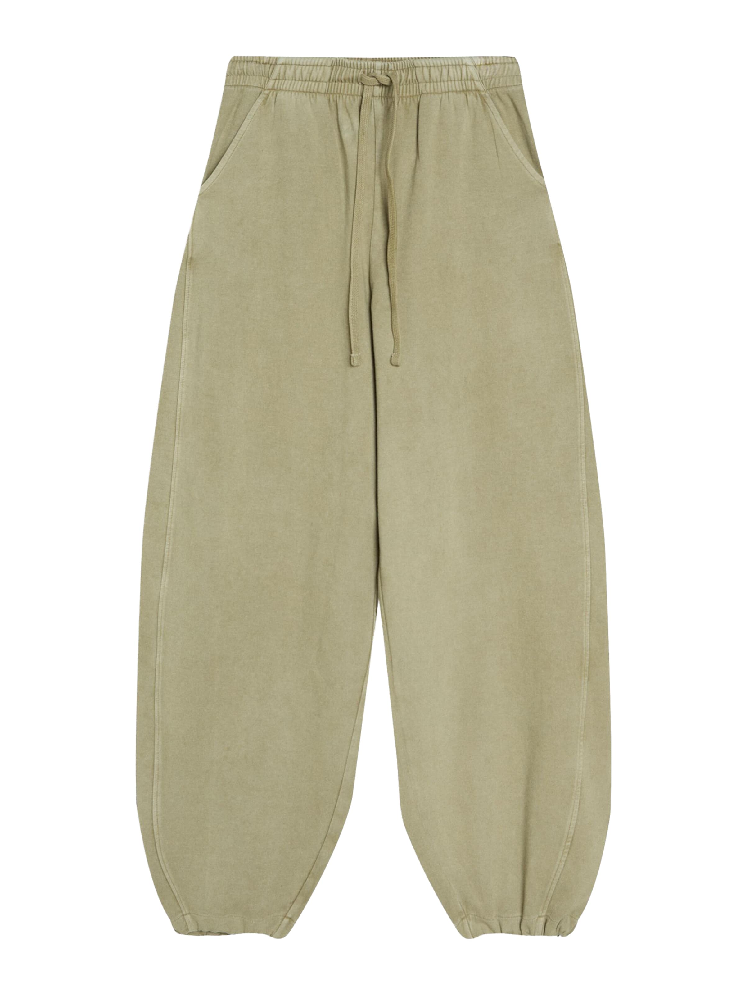 BershkaBarrel Hlače - zelena boja: prednji dio