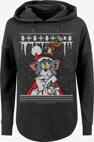 F4NT4STIC Sweatshirt 'Tom And Jerry Christmas Fair Isle' in Grey: front