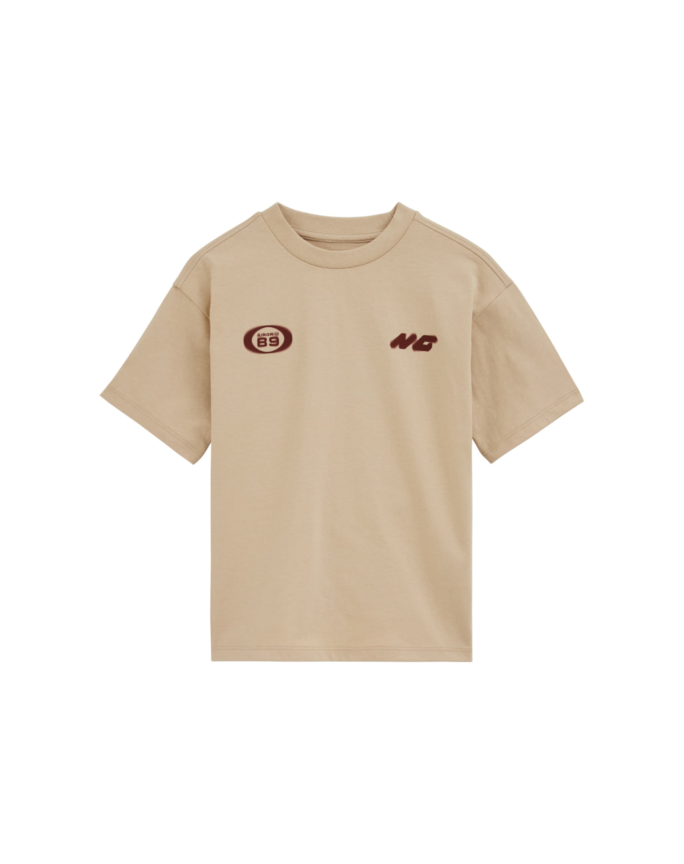 T-Shirt WE Fashion en beige : devant