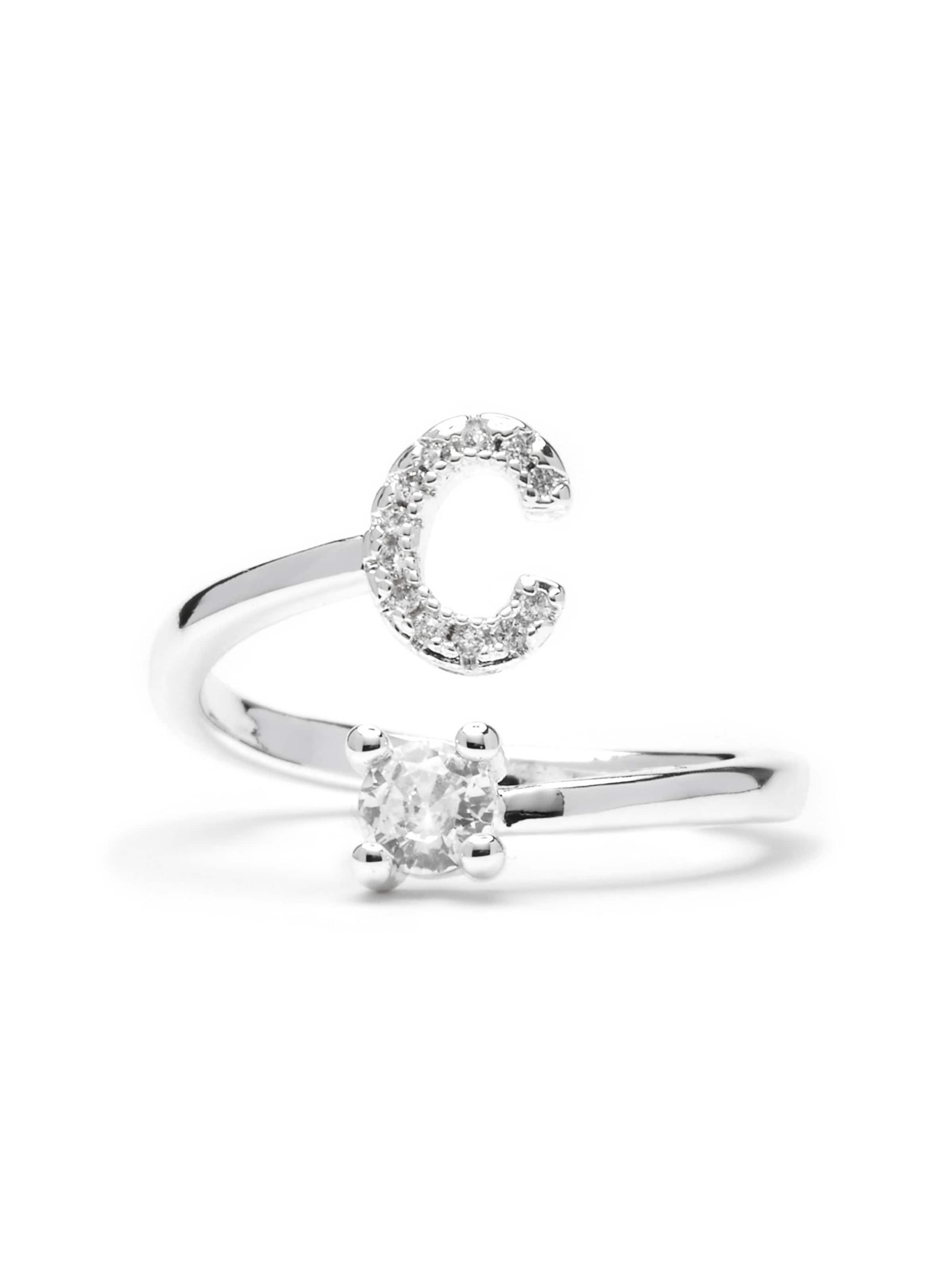 Luxenter Ring 'Alphabet C'‌‌‌‌‌‌‌‌‌ in Silber: Vorderseite