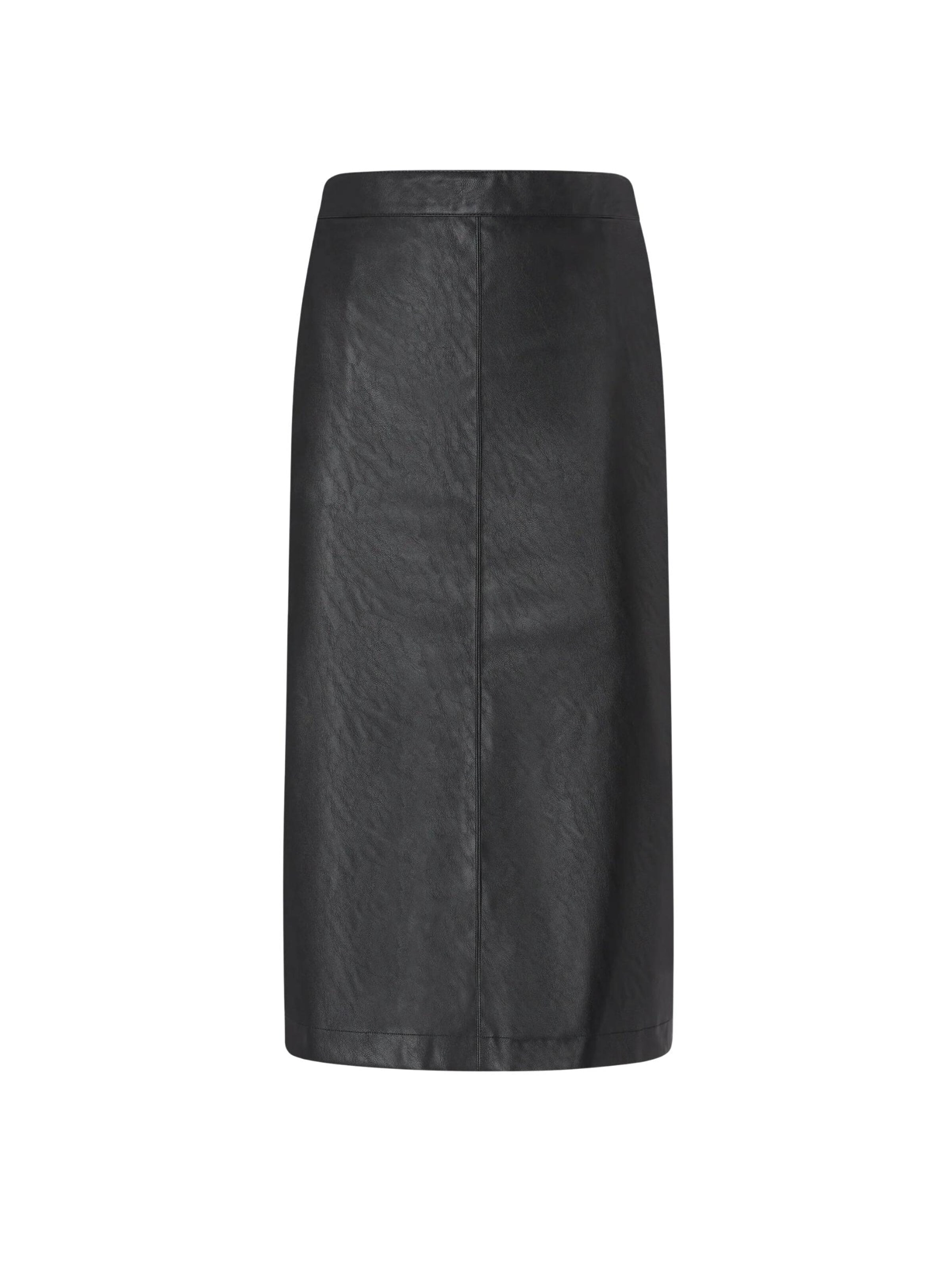 PINKO Skirt 'PINKO GERBERA GONNA SPALMATO EFFETTO NAPPA GONNA' in Black: front