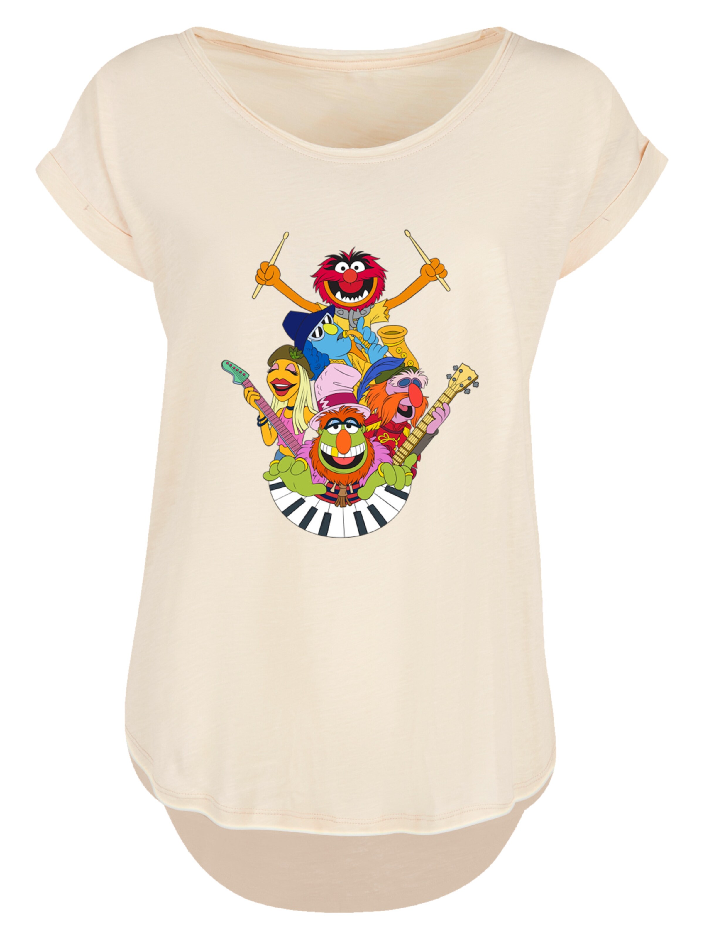 F4NT4STIC Shirt 'Disney Muppets Dr.Teeth And The Electric Mayhem' in Beige: voorkant