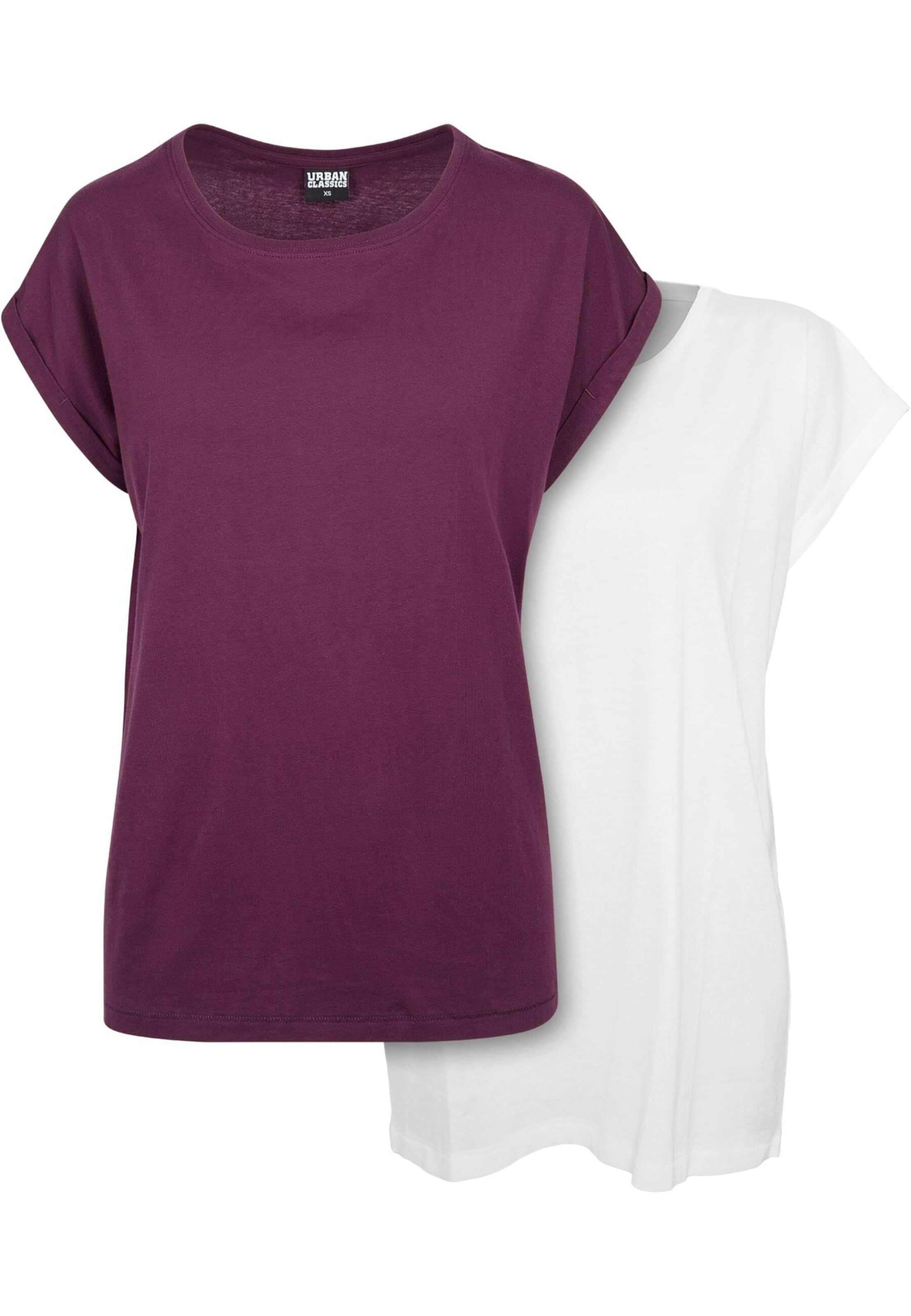 Urban Classics Tričko ' Ladies Extended Shoulder Tee 2-Pack ' – bílá: přední strana