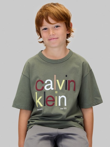 Calvin Klein Jeans Tričko – zelená: přední strana