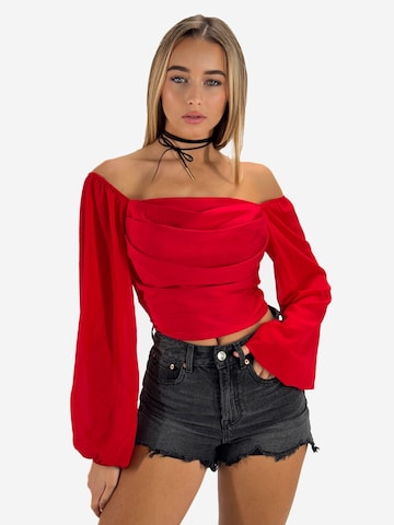 Elara Bluse in Rot: Vorderseite