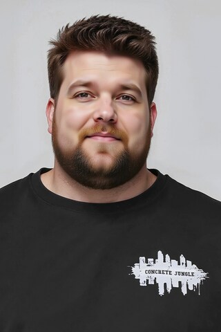 Men Plus Shirt in Black