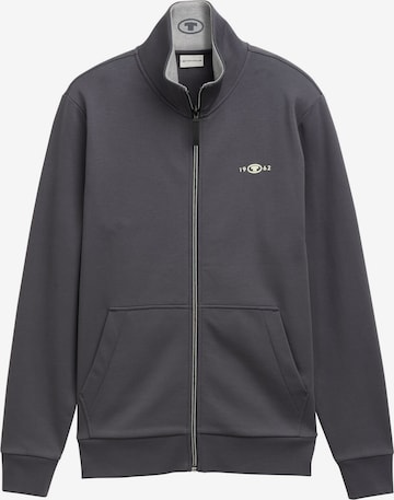 TOM TAILOR Zip-Up Hoodie in Grey: front