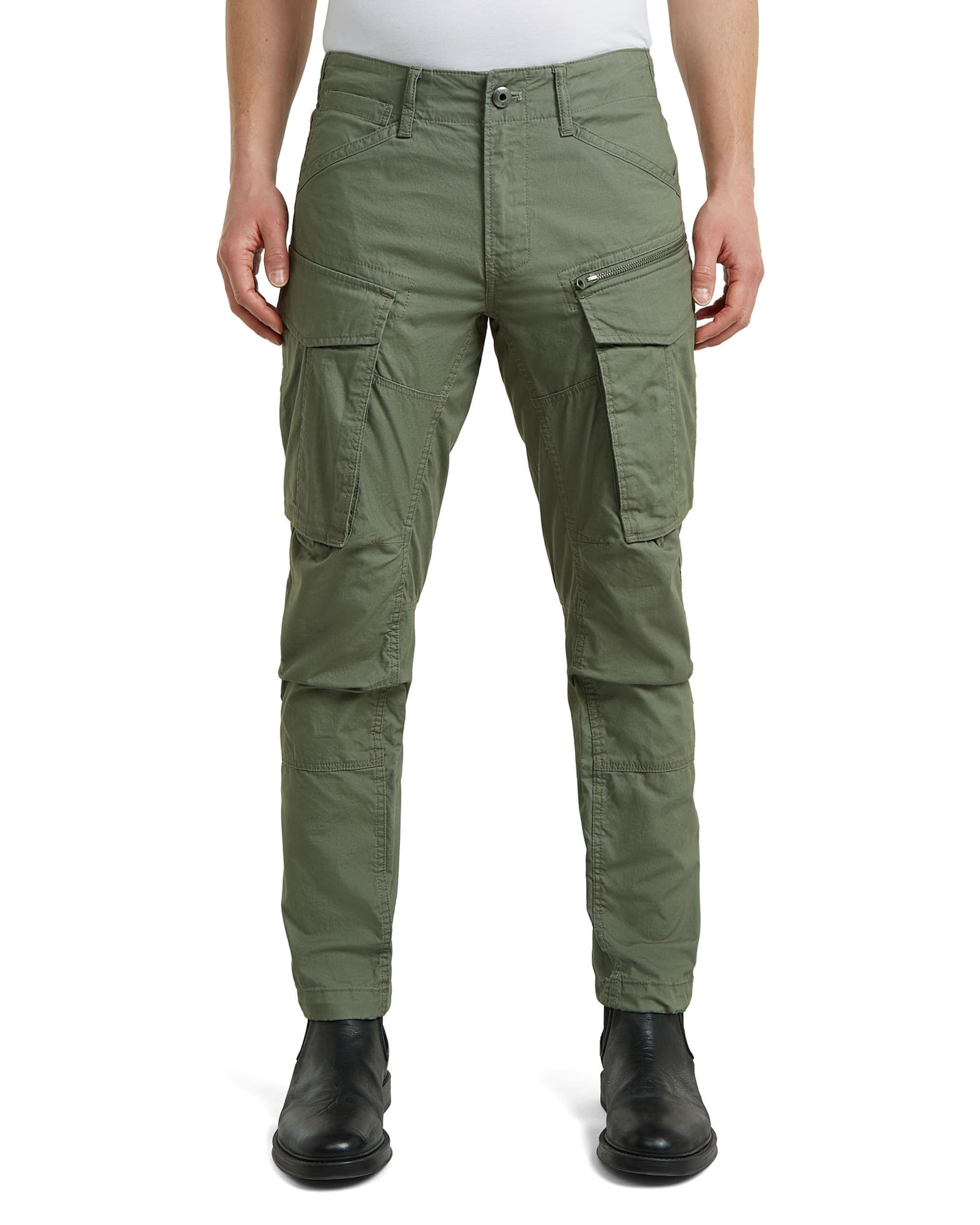 Regular Pantalon cargo 'Zip 3D Regular Tapered Pants' G-STAR en vert : devant