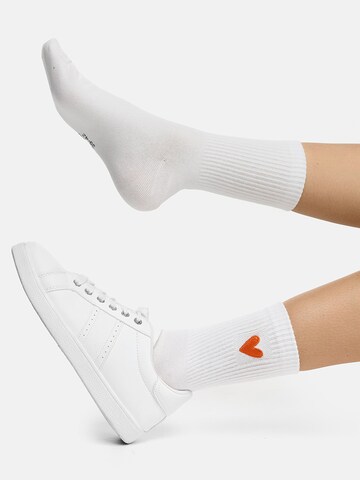 Chaussettes ' Good Vibes Motiv Statement Socken Tennissocken ' Nur Die en blanc