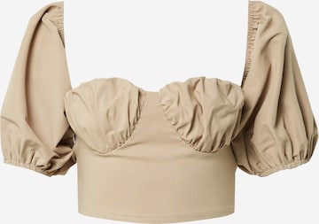 Femme Luxe Blouse 'FLO' in Brown: front