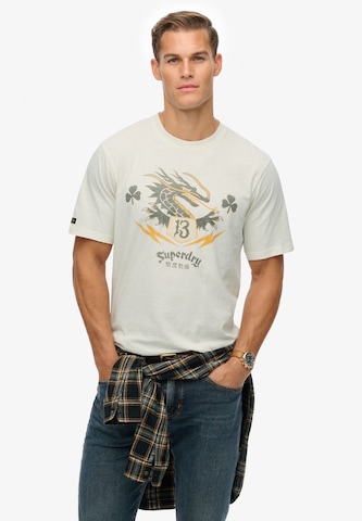 T-Shirt 'Campaign Souvenir' Superdry en beige : devant