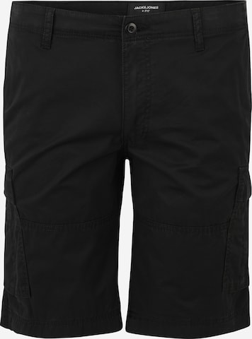 Regular Pantalon cargo 'COLE CAMPAIGN' Jack & Jones Plus en noir : devant
