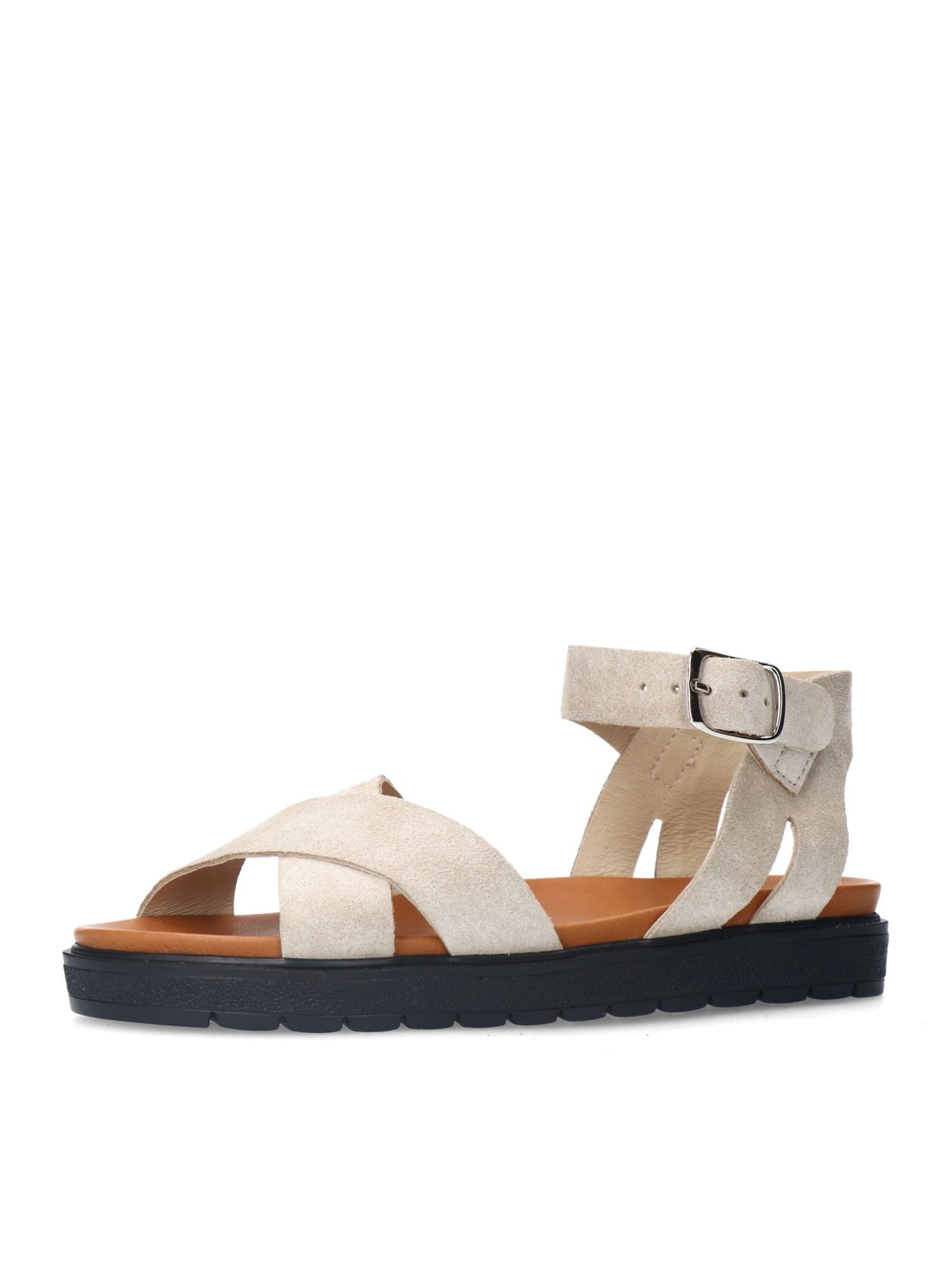 MANFIELD Sandaal in Beige: voorkant